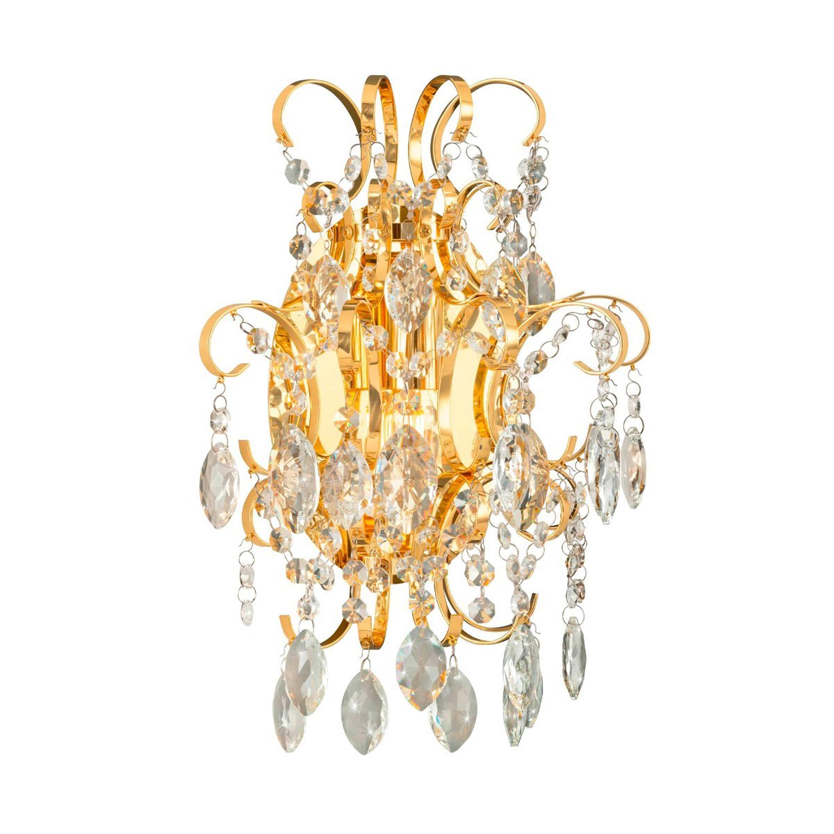 Fenoullet 1 Light Crystal Wall Light in Brass