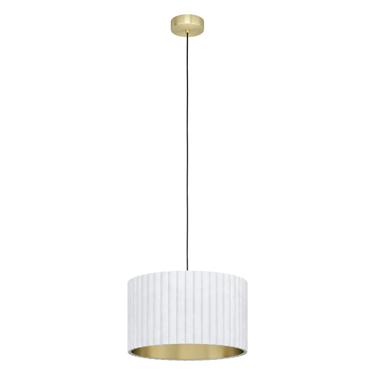 Tamaresco 380mm White Velvet & Brushed Brass Pendant Light