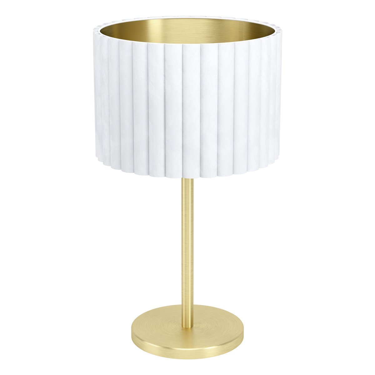 Tamaresco White Velvet & Brushed Brass Table Lamp