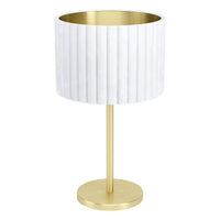 Thumbnail for Tamaresco White Velvet & Brushed Brass Table Lamp