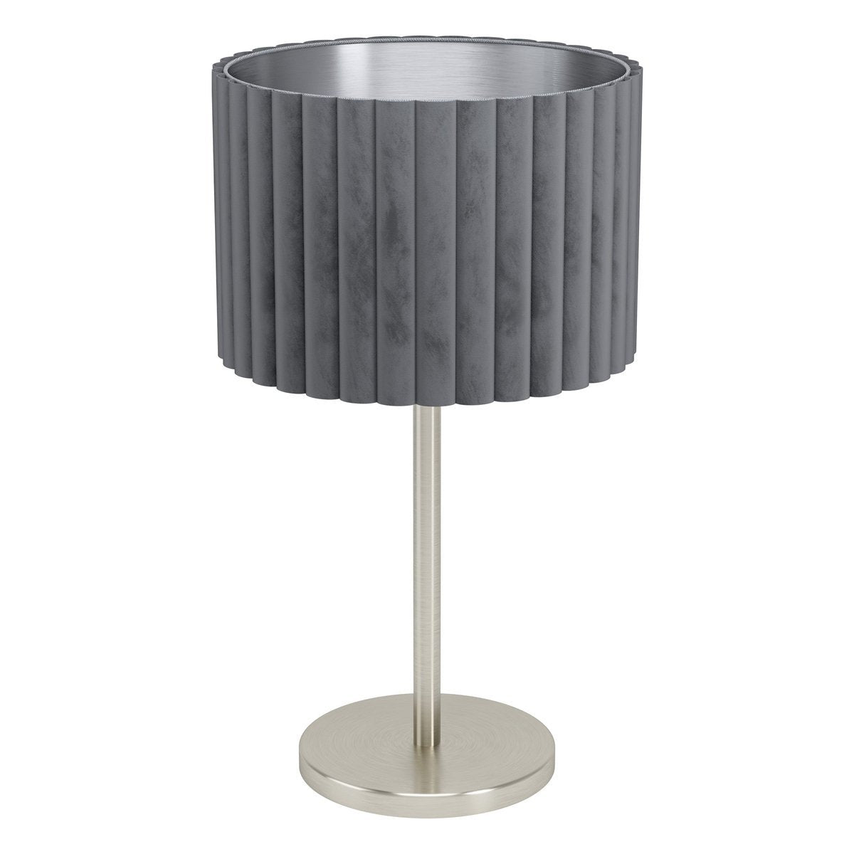 Tamaresco Grey Velvet & Satin Nickel Table Lamp