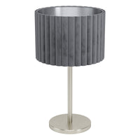 Thumbnail for Tamaresco Grey Velvet & Satin Nickel Table Lamp