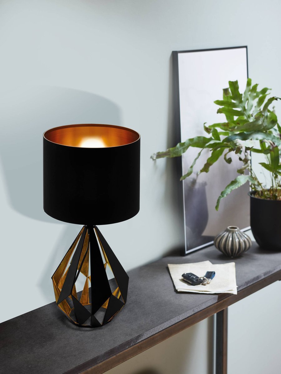 Carlton 1 Light Black & Gold Table Lamp