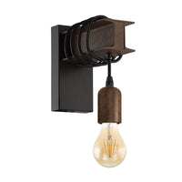 Thumbnail for Townshend 1 Light Wall Light in Black & Antique Brown