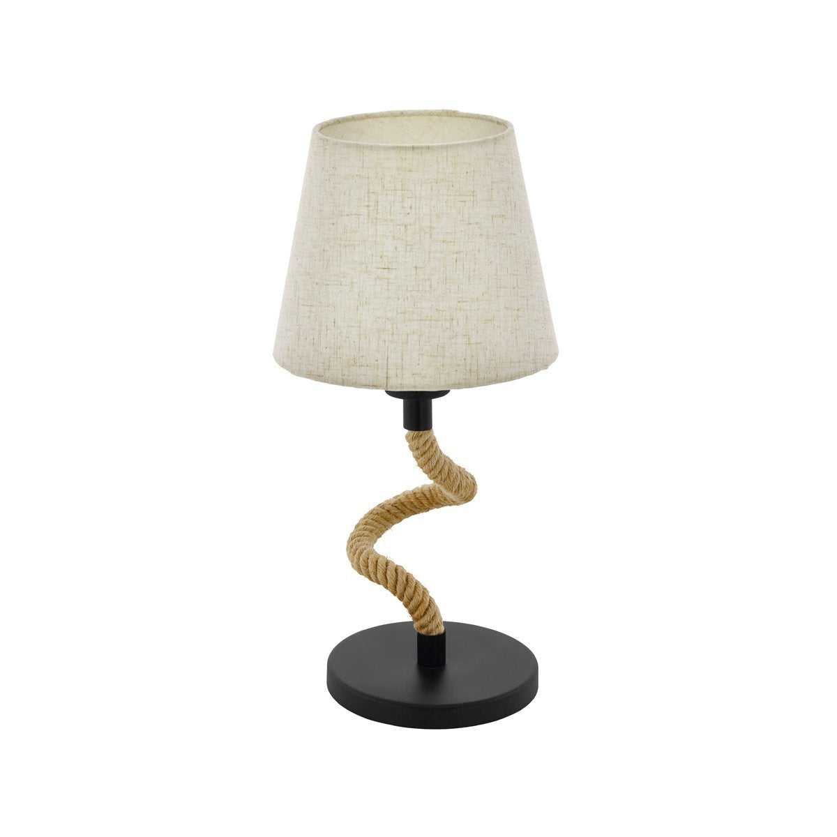 Rampside Rope Table Lamp in Black and Cream