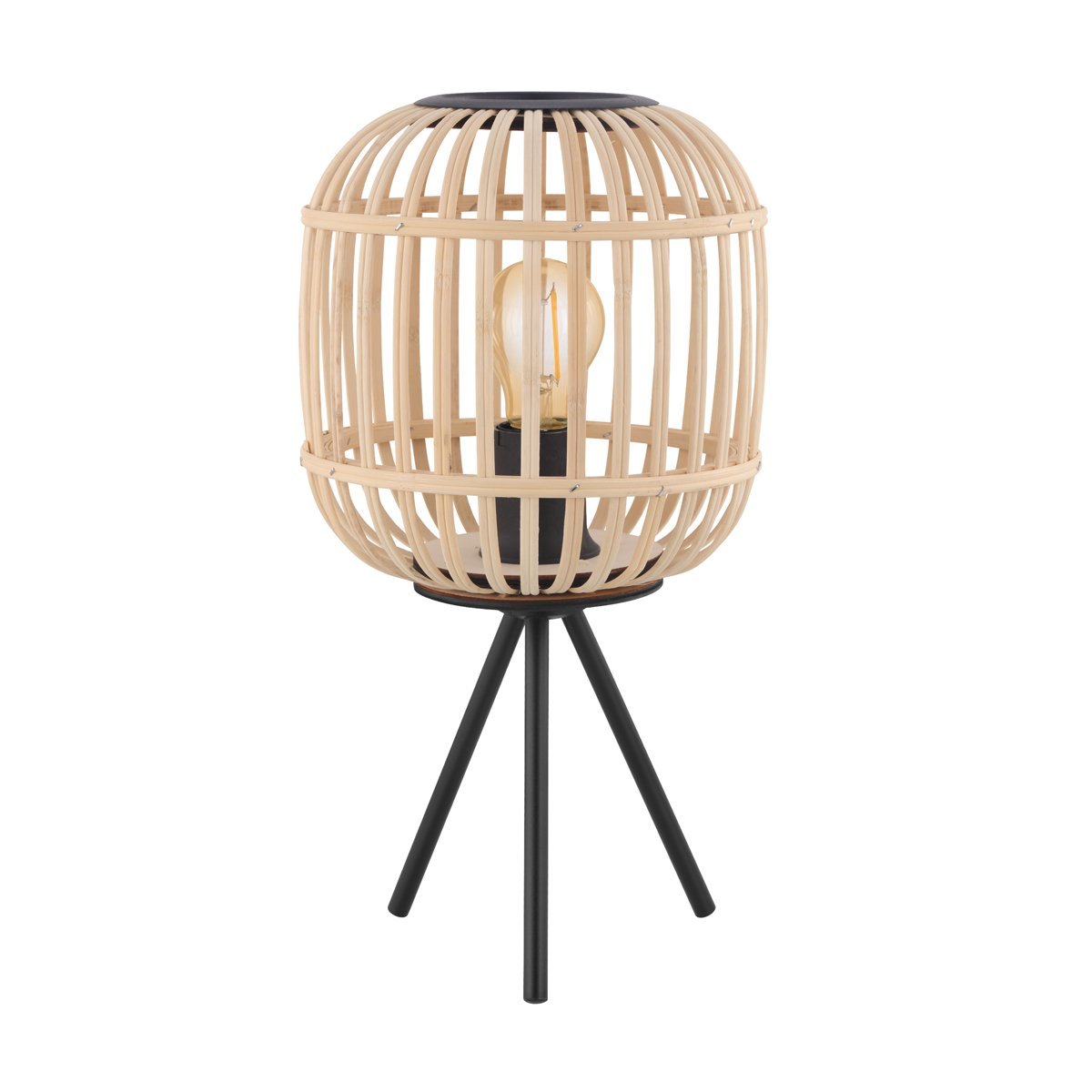 Bordesley Timber Rattan E27 Table Lamp