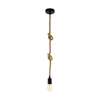 Thumbnail for Rampside 1 Light Rope Pendant Light in Black