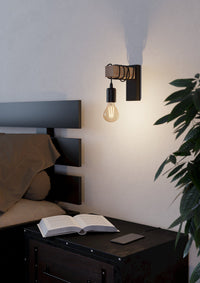 Thumbnail for Townshend Pendant Light 6X60W E27 Black/Light Wood Fascade