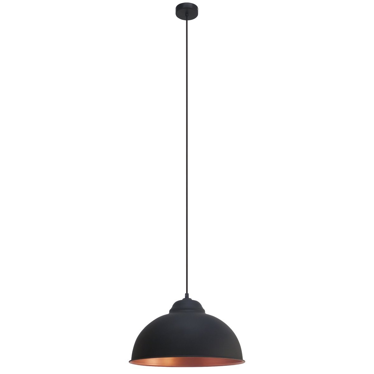 Truro 1 Light Industrial Pendant Light in Copper & Black