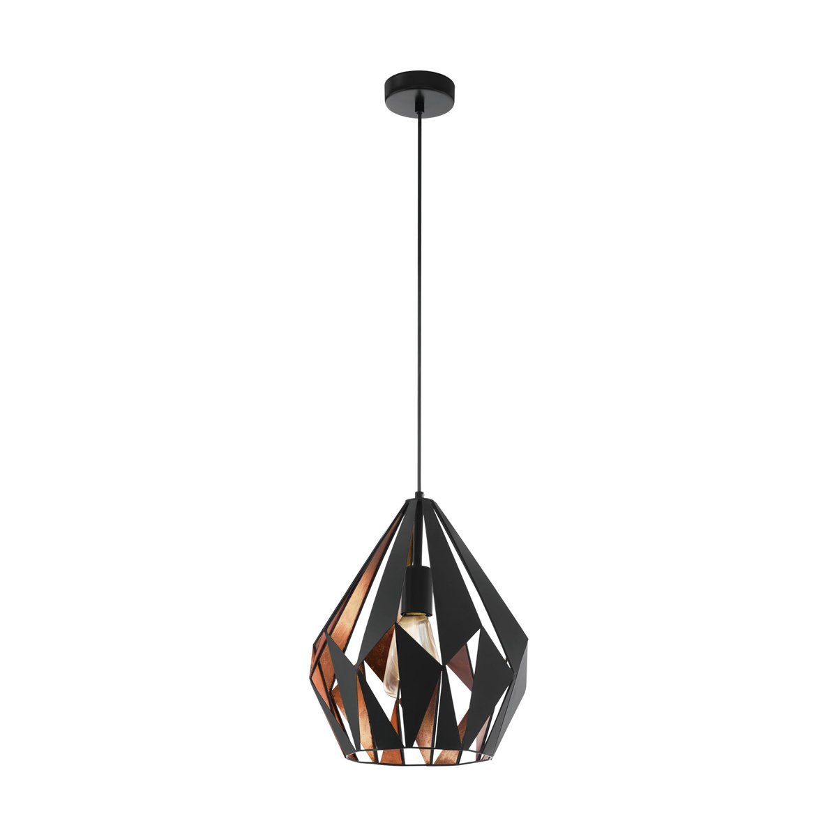Carlton 310mm 1 Light Black & Copper Pendant Light