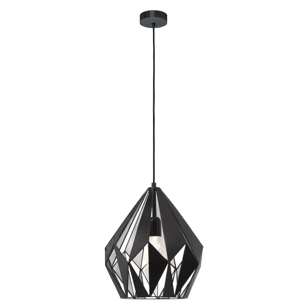 Carlton 310mm 1 Light Black & Silver Pendant Light