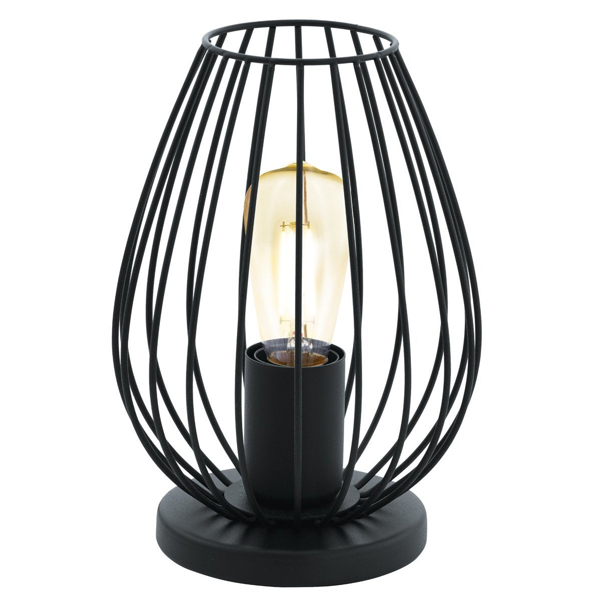 Newtown Vintage Wire Cage Table Lamp in Black