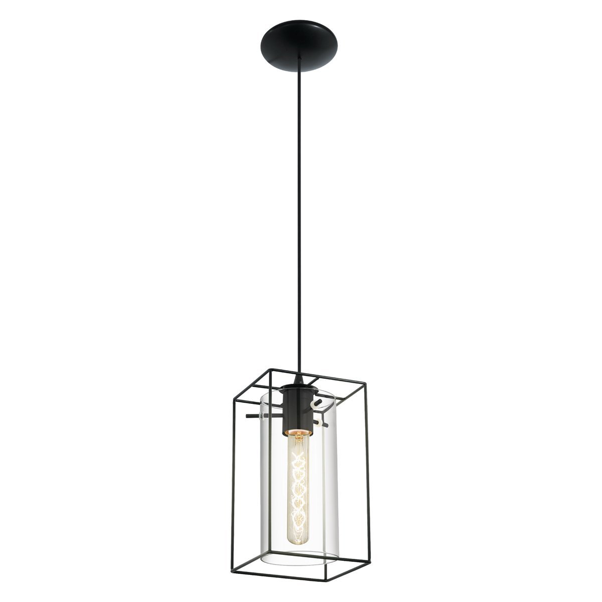 Loncino 1 Light Black with Smoked Glass Pendant Light