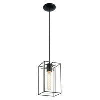 Thumbnail for Loncino 1 Light Black with Smoked Glass Pendant Light