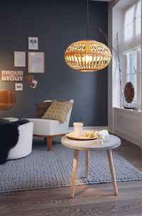 Thumbnail for Amsfield 1 Light Oval Wicker Brown Pendant Light