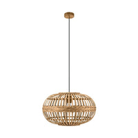 Thumbnail for Amsfield 1 Light Oval Wicker Brown Pendant Light