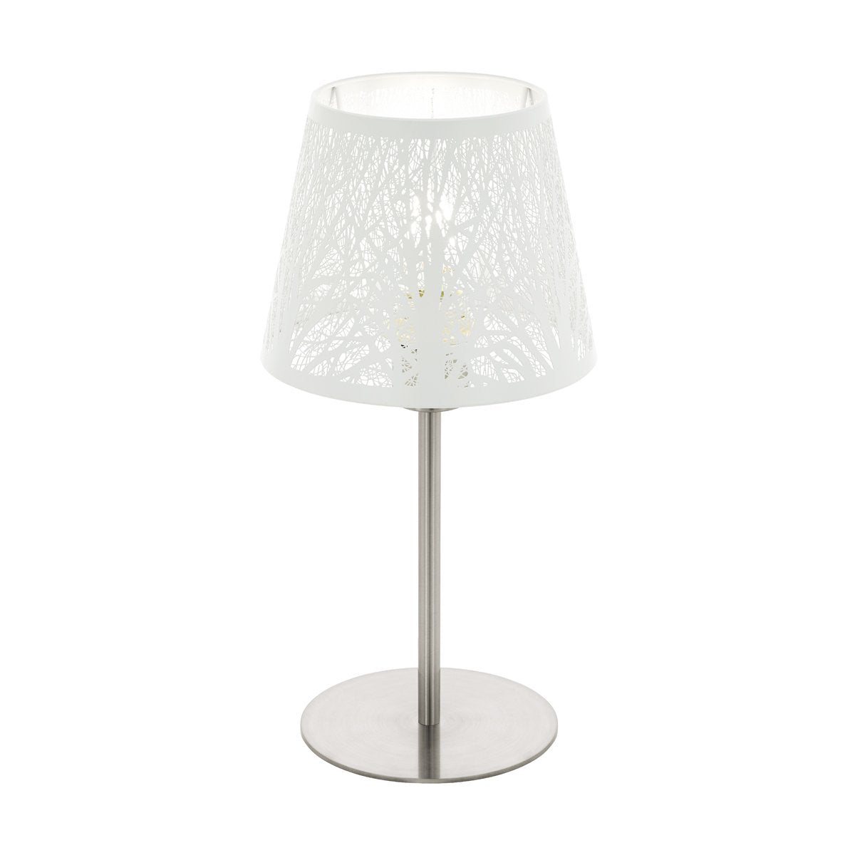 Hambleton 1 Light Satin Nickel & White Table Lamp