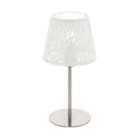 Thumbnail for Hambleton 1 Light Satin Nickel & White Table Lamp