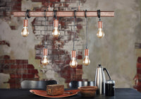 Thumbnail for Townshend 6 Light Pendant Light in Black & Antique Brown