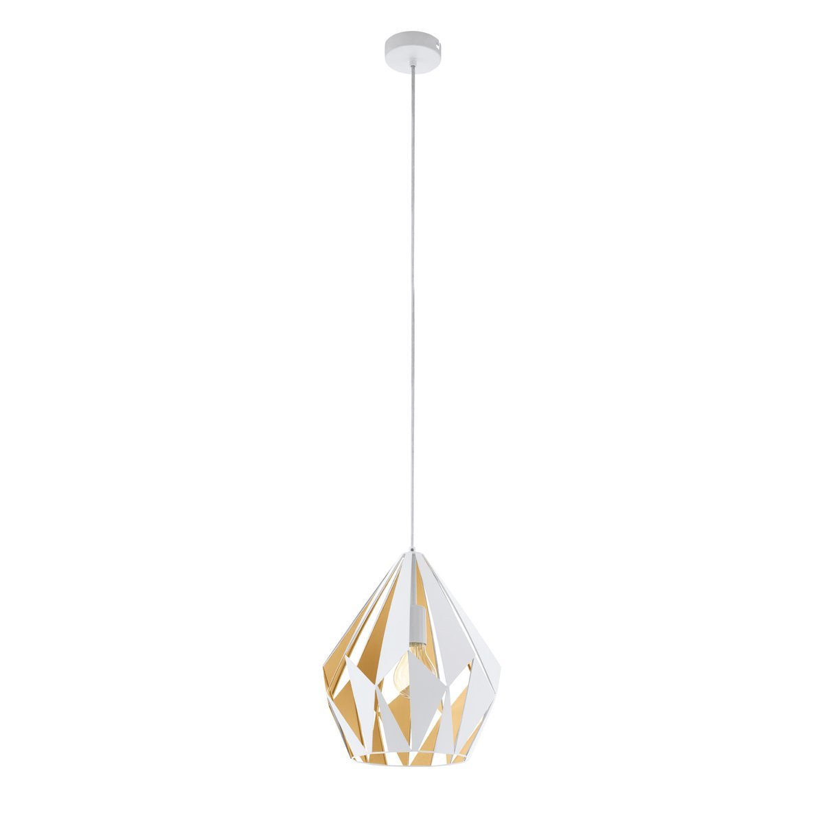 Carlton 310mm 1 Light White & Gold Pendant Light
