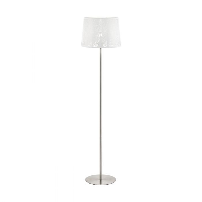 Hambleton 1 Light Satin Nickel & White Floor Lamp