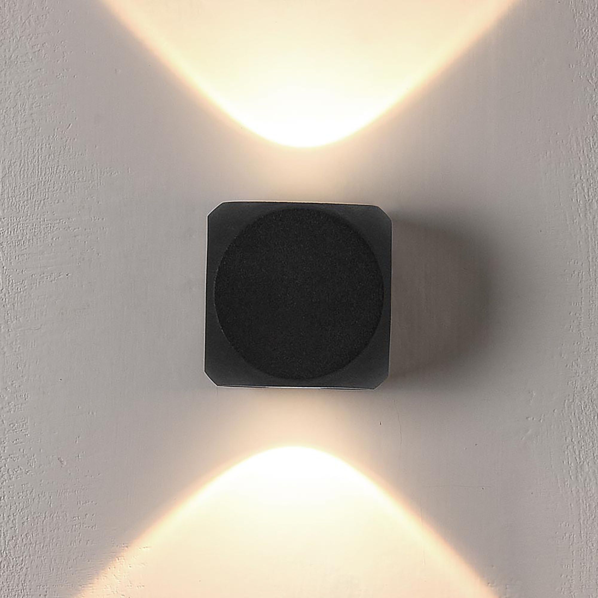 Benz Black 2 x 2W 3000K IP54 2way Wall Light