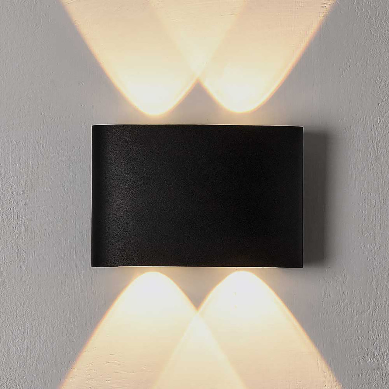 Opula 2 Black 4 x 1W 3000K IP54 Wall Light