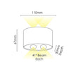 Opula 2 Black 4 x 1W 5000K IP54 Wall Light