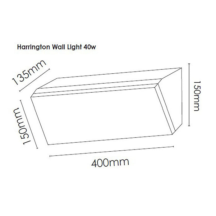 Harrington Black 36W CCT IP65 Wall Light