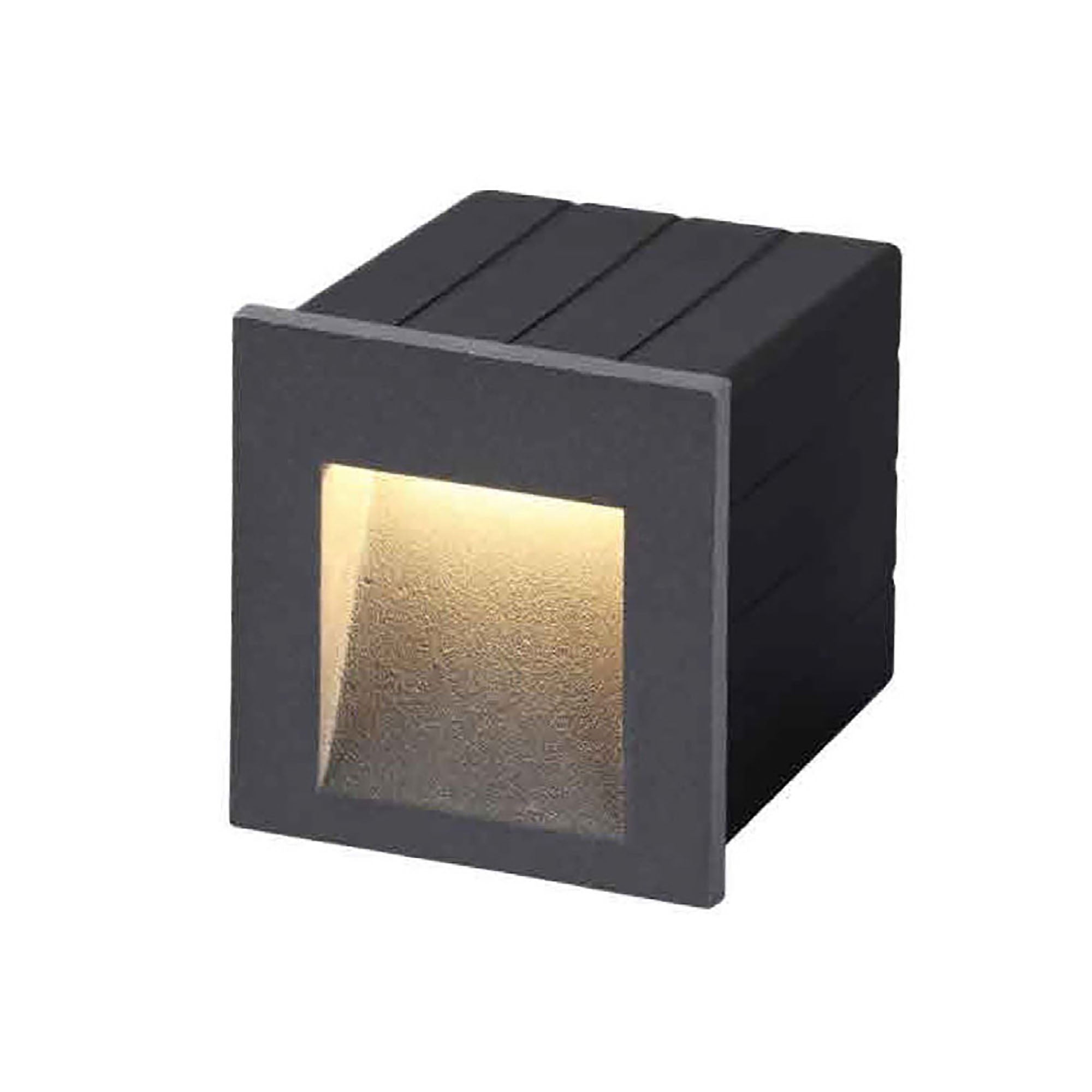 Stan Black 3W 240V 3000K IP65 Square Step Light