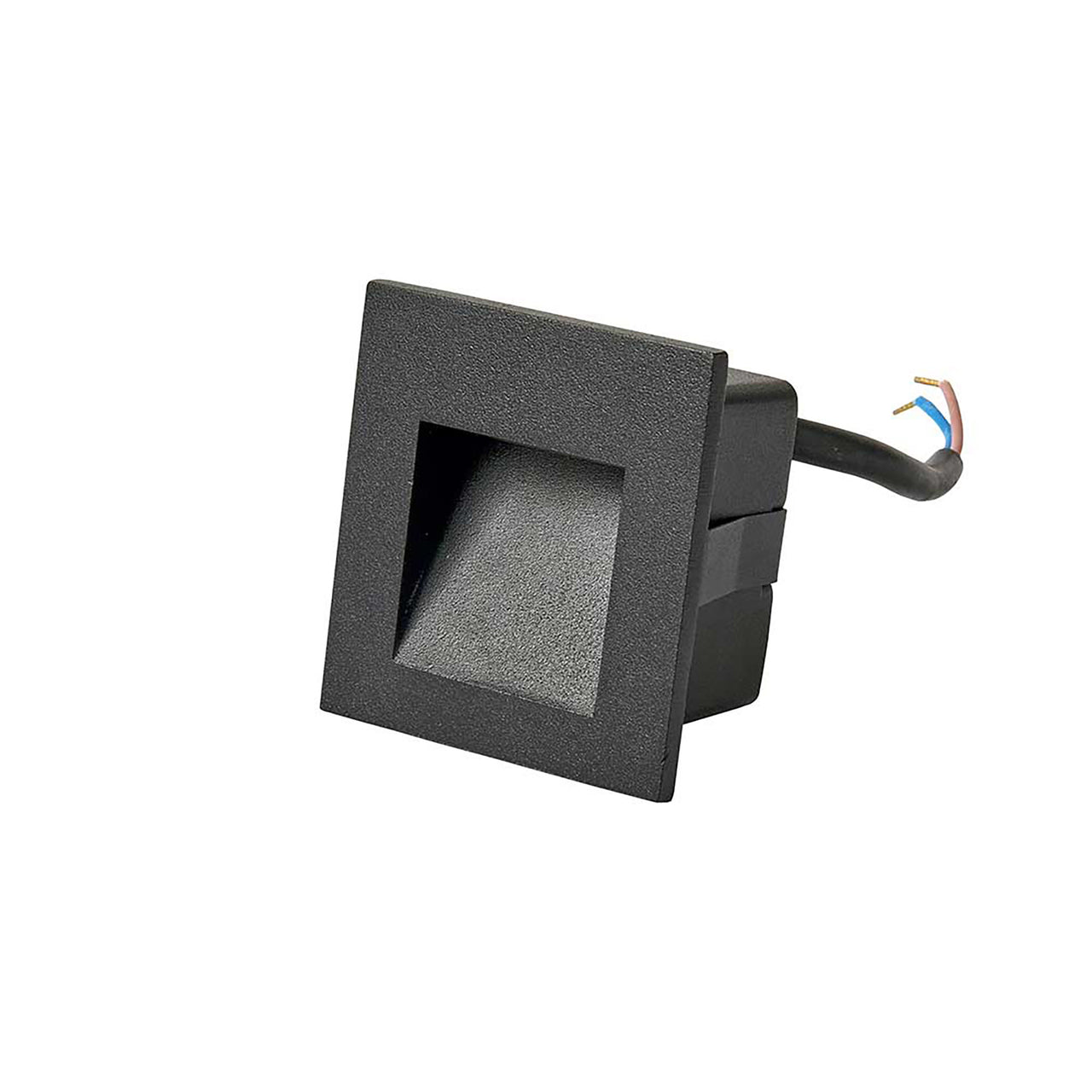 Stan Black 3W 240V 3000K IP65 Square Step Light