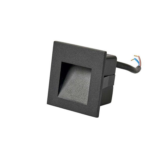 Stan Black 3W 240V 3000K IP65 Square Step Light