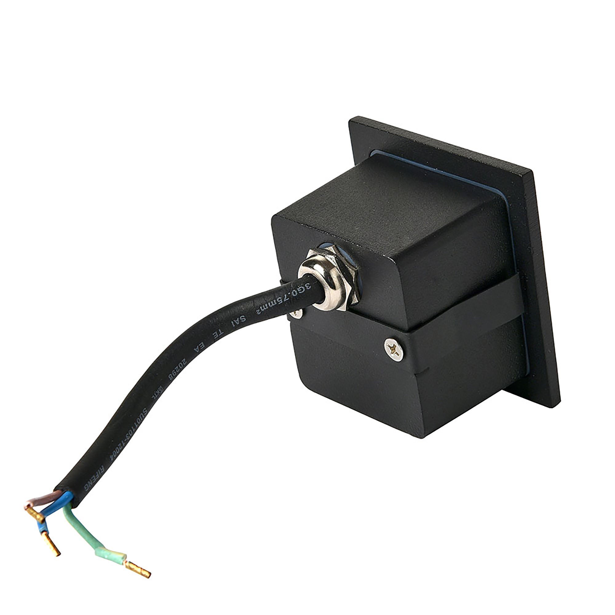 Stan Black 3W 240V 3000K IP65 Square Step Light