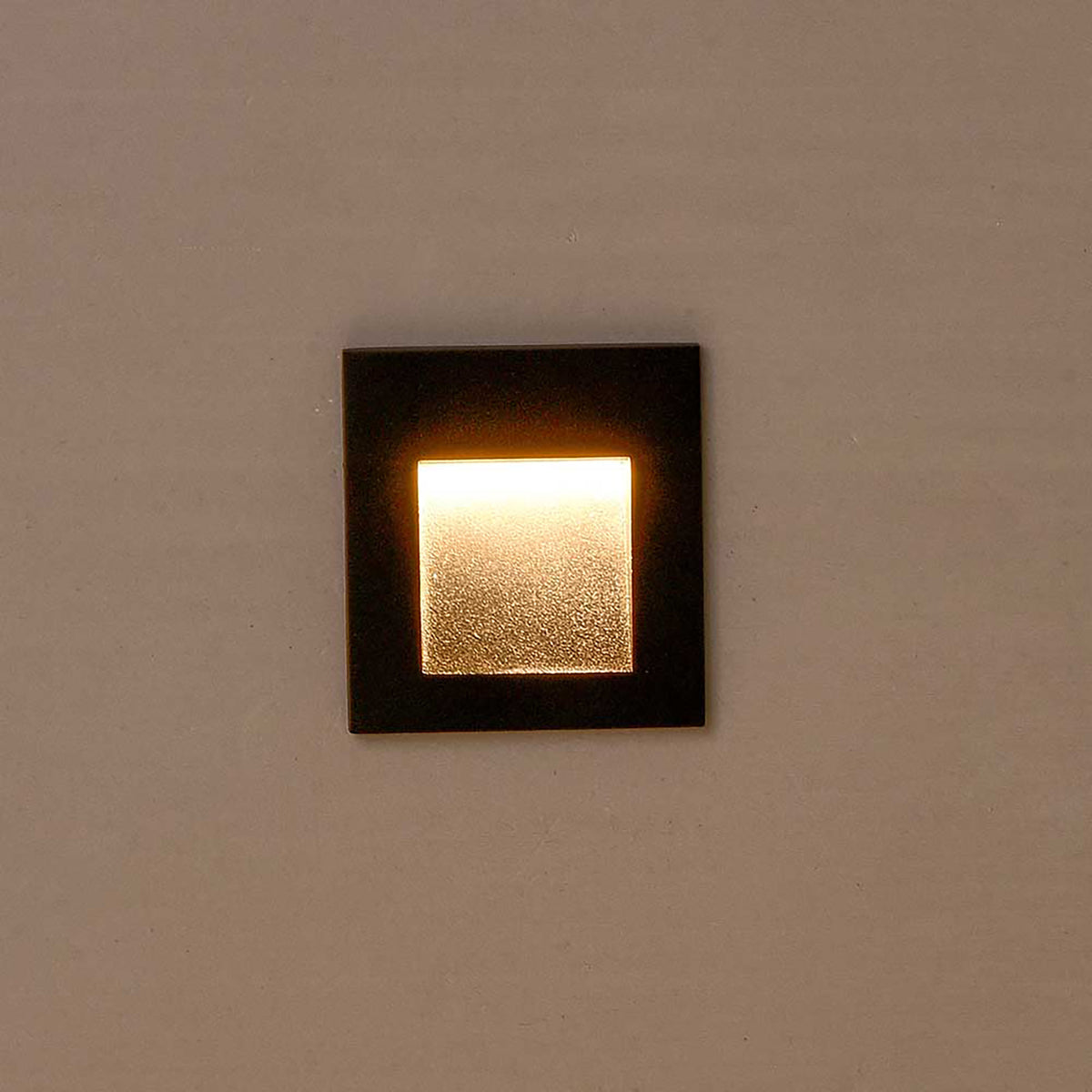 Stan Black 3W 240V 3000K IP65 Square Step Light