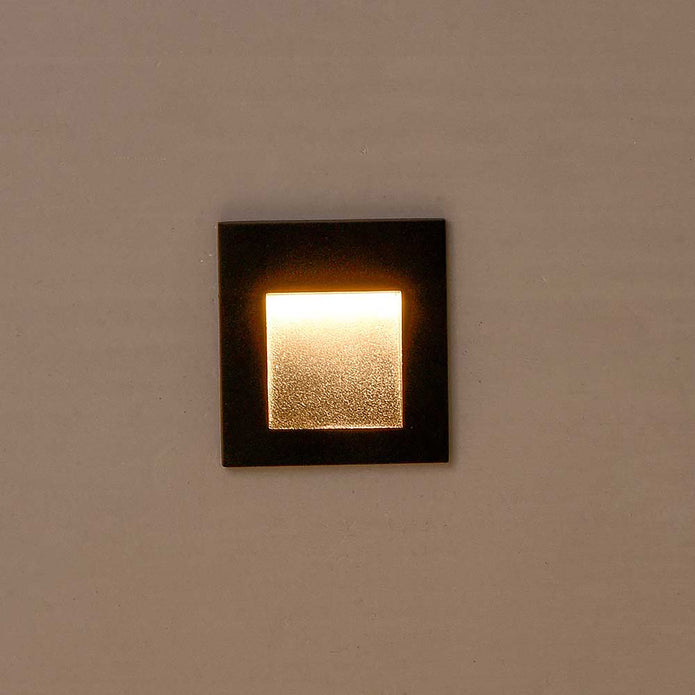 Stan Black 3W 240V 3000K IP65 Square Step Light