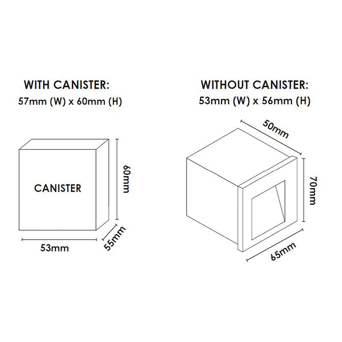Stan Black 3W 240V 3000K IP65 Square Step Light