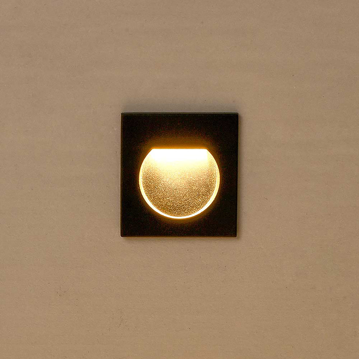 Arch Black 3W 240V 3000K IP65 Square Step Light