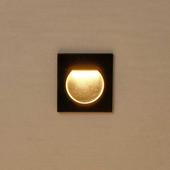 Arch Black 3W 240V 3000K IP65 Square Step Light