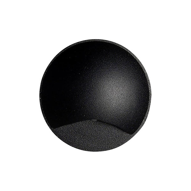 Kroll 1 Black 3W 12V 5000K IP65 Round 1-Way Step Light