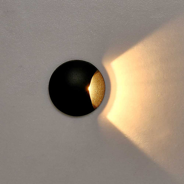 Kroll 1 Black 3W 240V 3000K IP65 Round 1-Way Step Light