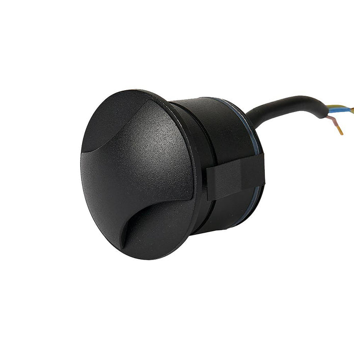 Kroll 2 Black 3W 12V 5000K IP65 Round 2-Way Step Light
