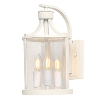 Thumbnail for Melton White with Stippled Glass IP23 Exterior Wall Light