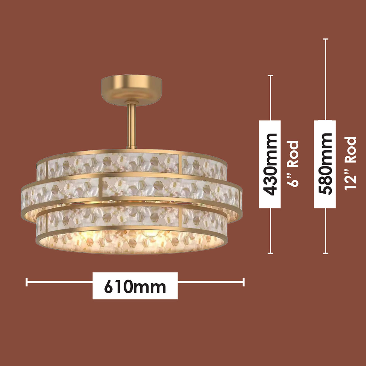 Deco Light Fan in Gold
