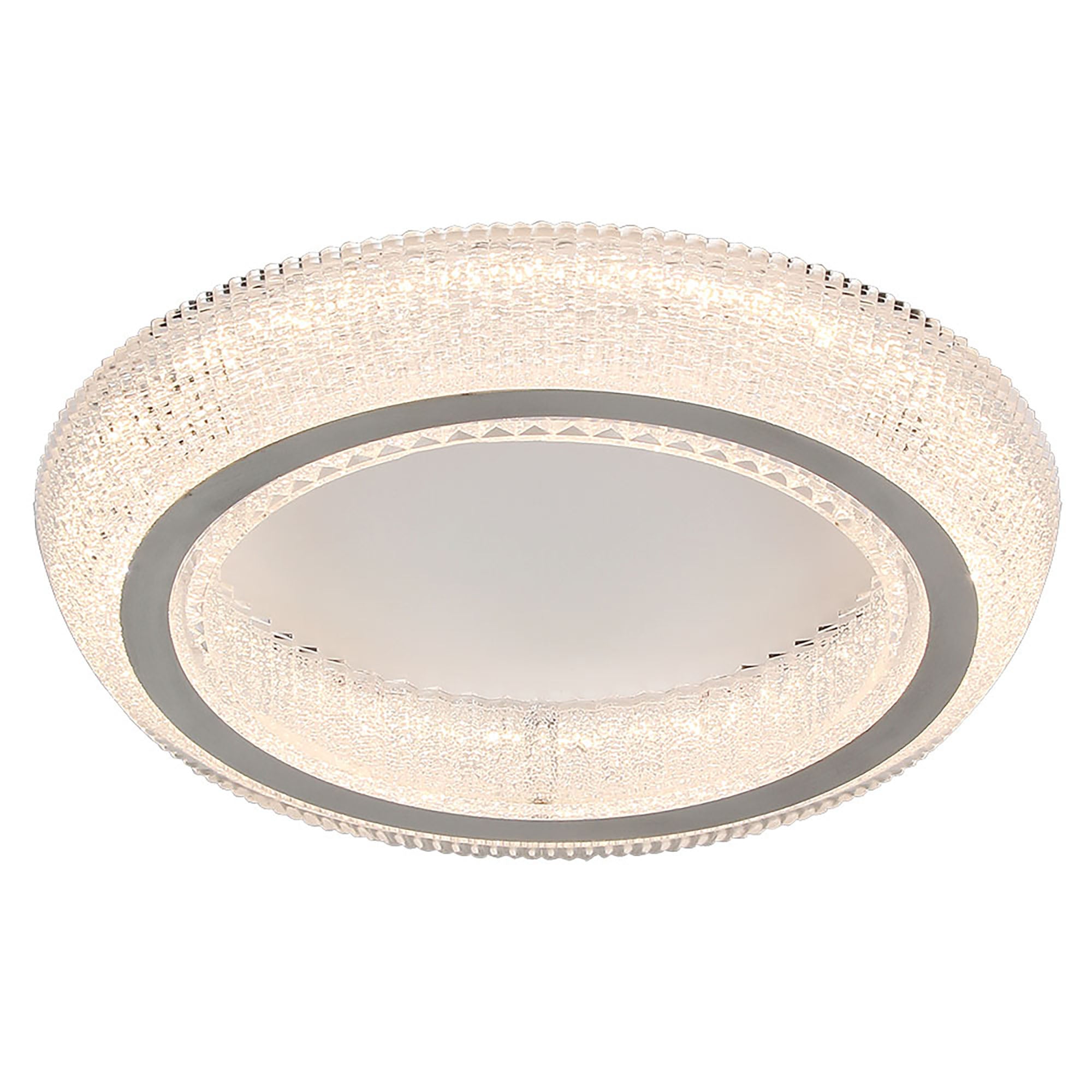 Trilliant White with Crystal look Diffuser 28w CCT LED Oyster Light