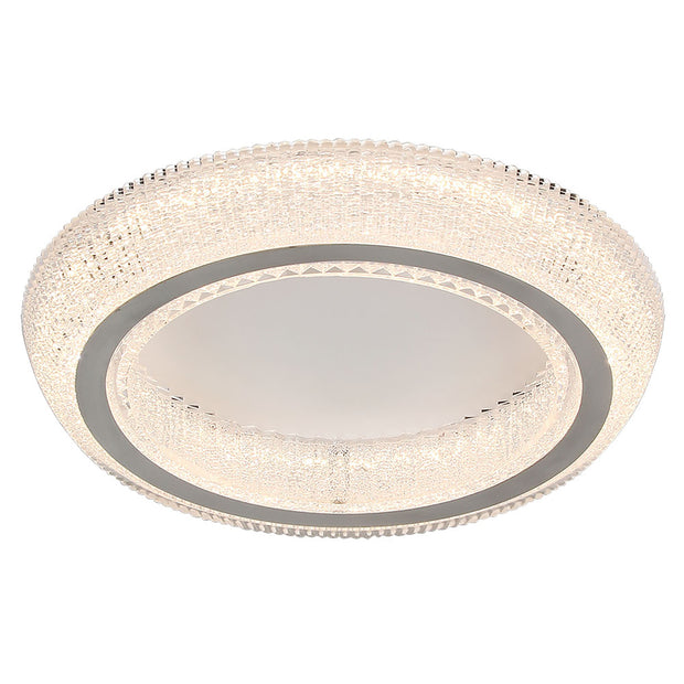Trilliant White with Crystal look Diffuser 28w CCT LED Oyster Light