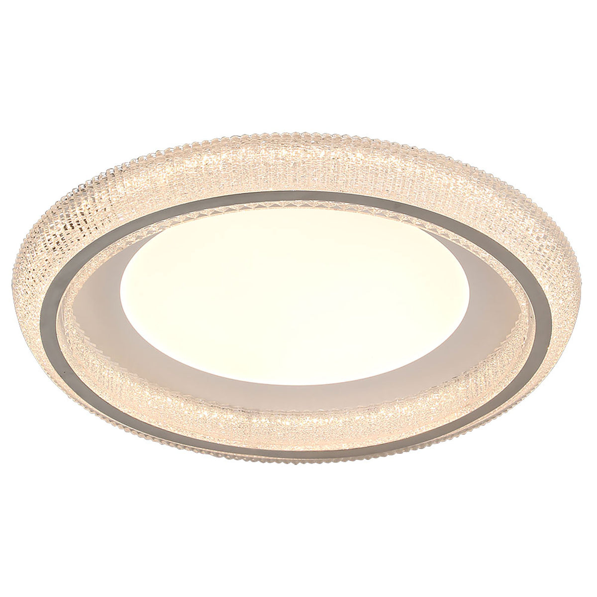 Trilliant White with Crystal look Diffuser 38w CCT LED Oyster Light