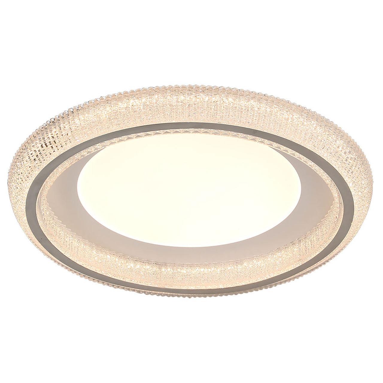 Trilliant White with Crystal look Diffuser 38w CCT LED Oyster Light