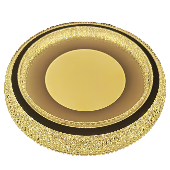 Trilliant White with Crystal look Diffuser 38w CCT LED Oyster Light