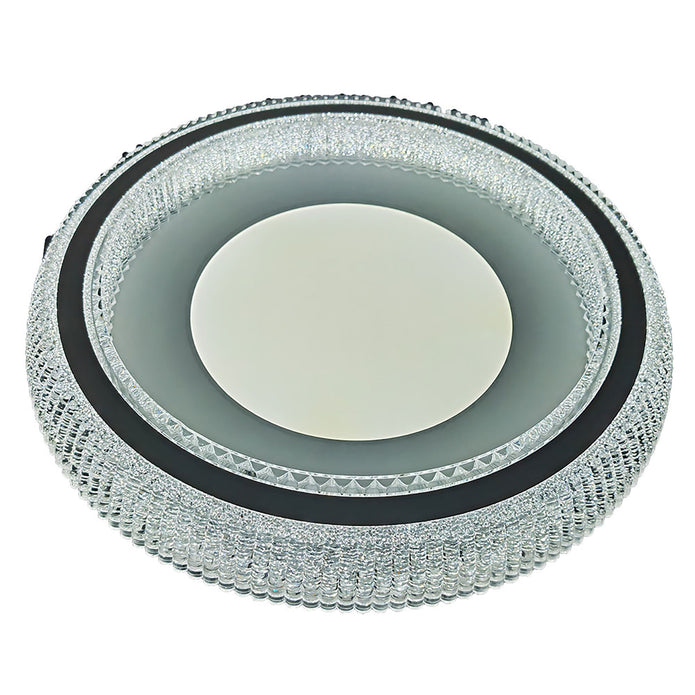 Trilliant White with Crystal look Diffuser 38w CCT LED Oyster Light