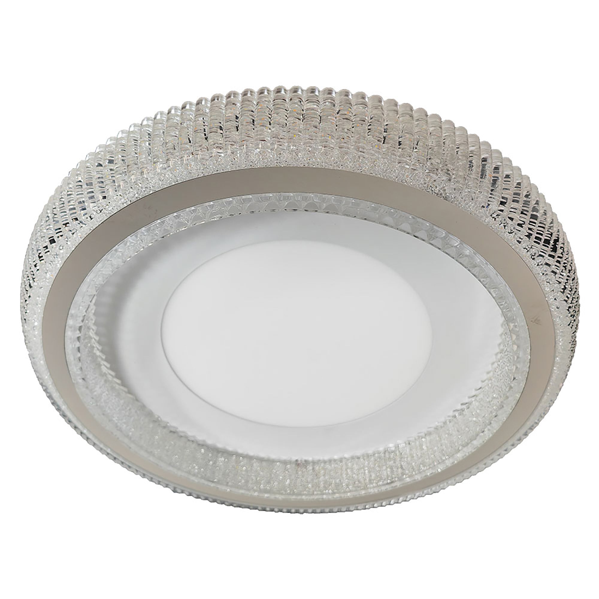 Trilliant White with Crystal look Diffuser 38w CCT LED Oyster Light